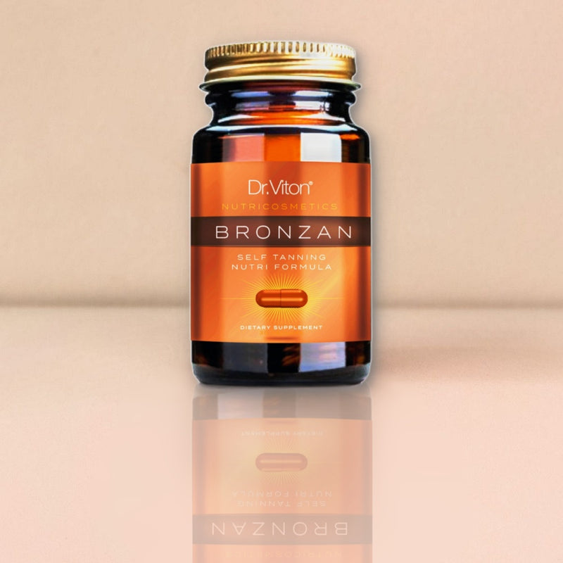 Dr Viton BRONZAN - Savaiminio įdegio kapsulės, natūralūs maisto papildai įdegiui su beta karotenu ir morkų ekstraktu