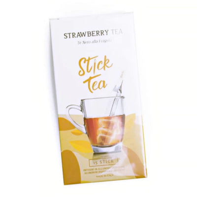 STICK TEA, STRAWBERRY TEA, Braškių Skonio Juodosios Arbatos Lazdelės 15 vnt., Juodoji arbata, Žolelių arbata, Žalioji arbata, dovana kalėdoms