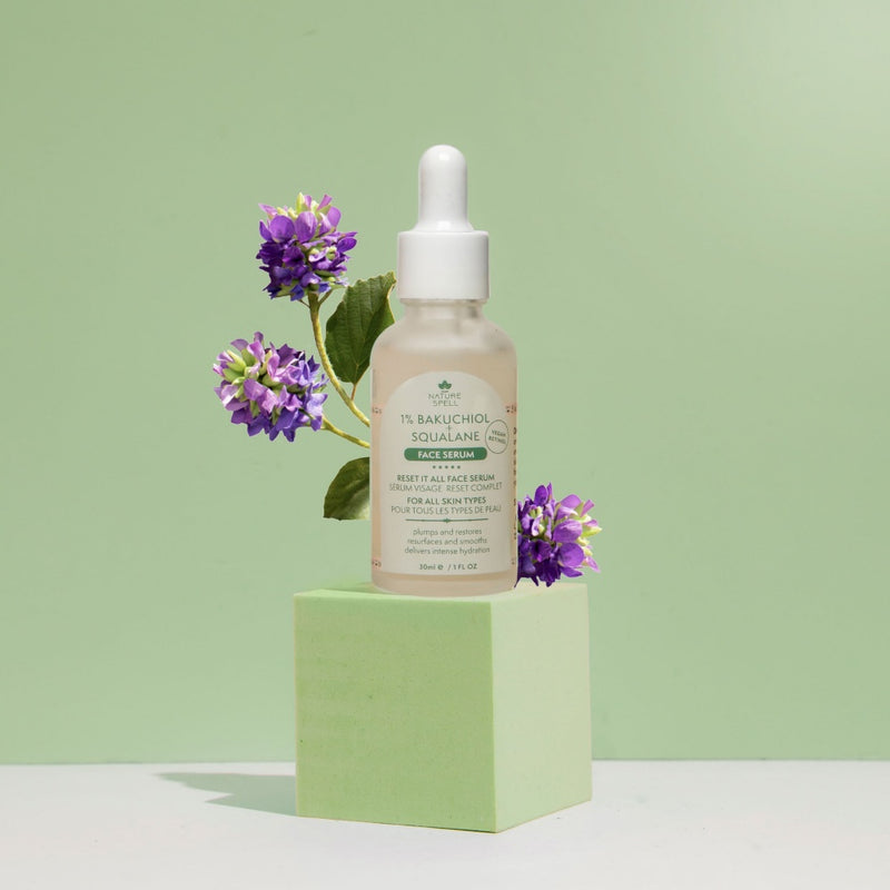 1% Bakučiolio + Svaleno Veido Serumas | Veganiškas retinolis nedirginantis odos - Nature Spell