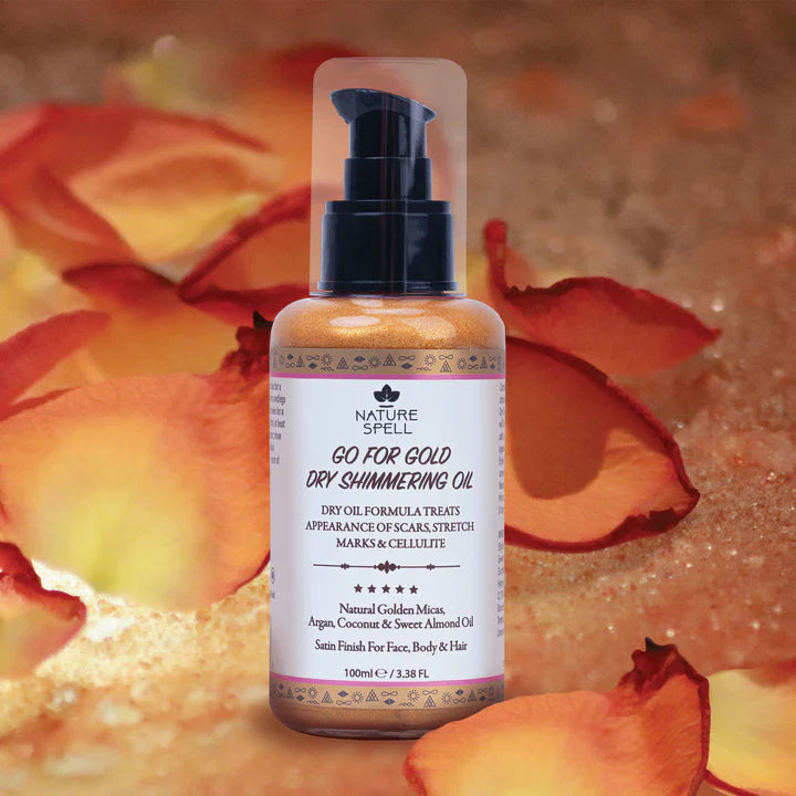 Sausas aliejus su blizgučiais Veidui, Kūnui ir Plaukams - Nature Spell