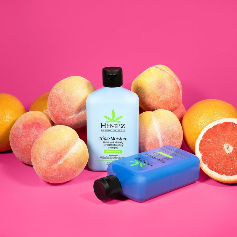 Hempz Sweet Pineapple & Honey Melon Apimties Suteikiantis Plaukų Šampūnas su Kanapių aliejumi sausiems ir ploniems plaukams, skatina plaukų augimą