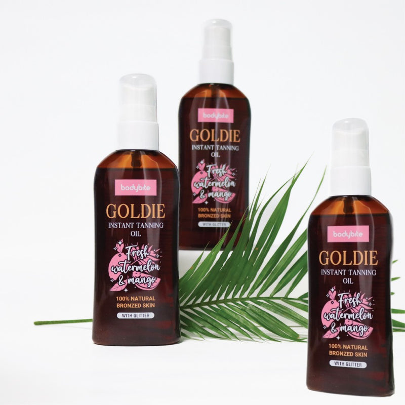 Momentinio poveikio įdegio aliejaus rinkinys pigiau GOLDIE - Bodybite