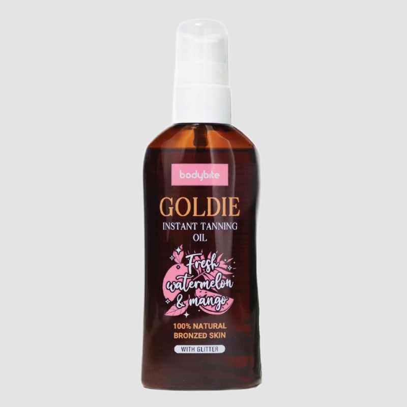 Arbūzų kvapo Momentinio poveikio įdegio aliejus su bronzantais ir morkų aliejumi GOLDIE - Bodybite