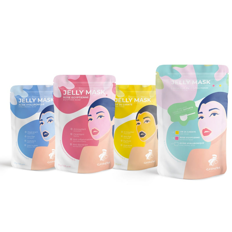 Hidrogelinių veido kaukių Rinkinys, alginatinės nulupamos veido kaukės, hidrogelio kaukė, alginatai profesionalams ir grožio salonams - Cleopatre Beauty