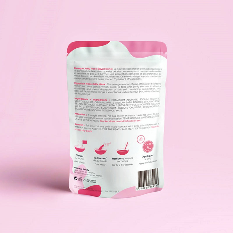 Hidrogelinė Veido Kaukė su Rožių Žiedlapiais, Nulupama kaukė, Alginatinė veido kaukė, hidrogelio kaukė - Cleopatre Beauty