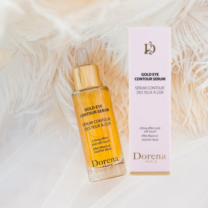 Natūralus 23 karatų aukso paakių serumas jautriai odai nuo raukšlių - Dorena Paris Cosmetics