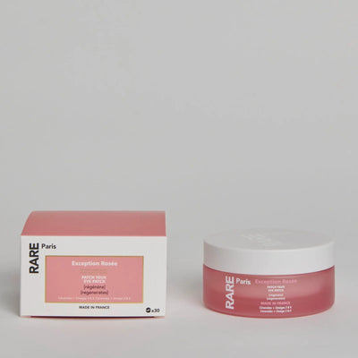 RARE Paris Regeneruojančios paakių pagalvelės su Rožių vandeniu, sausai ir jautriai odai, paakių diskeliai, hidrogelio paakių kaukės, paakių pleistrai