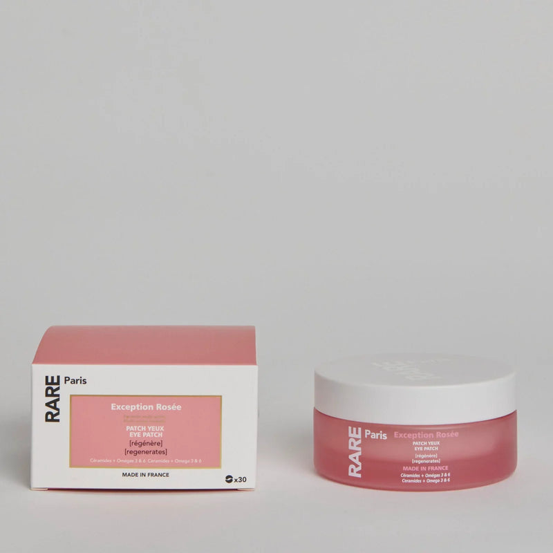 RARE Paris Regeneruojančios paakių pagalvelės su Rožių vandeniu, sausai ir jautriai odai, paakių diskeliai, hidrogelio paakių kaukės, paakių pleistrai