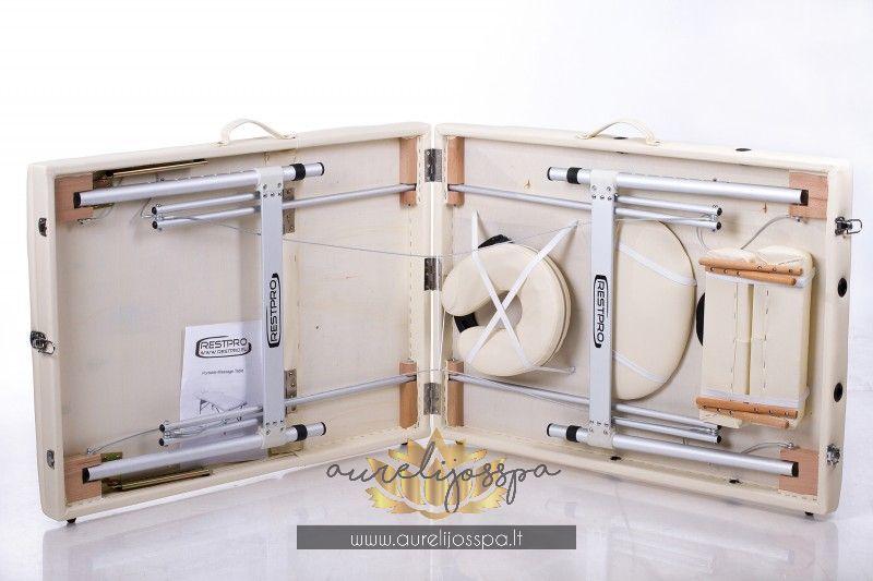 Sulankstomas Masažinis Stalas | Aluminum su pakeliamuoju mechanizmu - AurelijosSPA